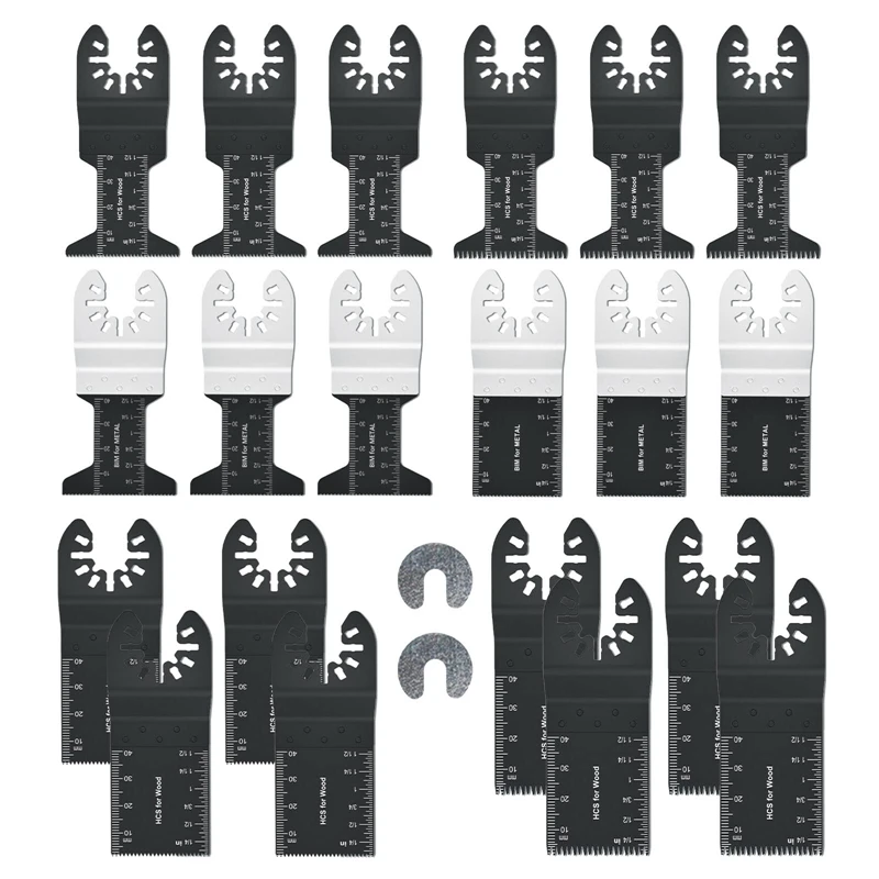 

22 PCS Metal Wood Oscillating Saw Blades Quick Release Oscillating Tool Blades For Fein Multimaster, Dewalt, Ryobi,Etc.