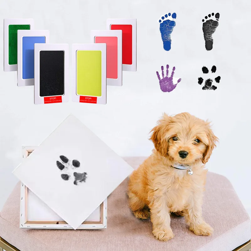 

Inkpad Pet Dog Cat Baby Footprint Handprint Non-toxic No Touch Skin Safe Inkless Kits DIY Photo Prints Souvenir