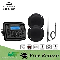 guzare marine stereo bluetooth radio audio waterproof mp3 player 4 marine speakers for utv boat golf cart fm am antenna