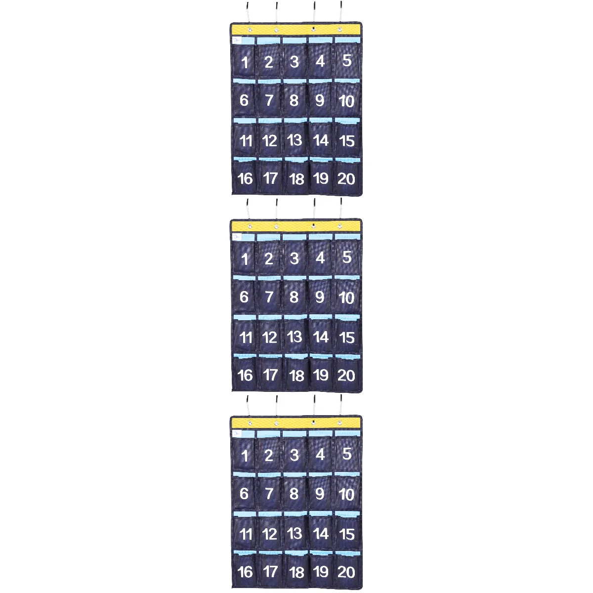 

3 Pieces Wall-mounted Small Bag Organizer Pocket Chart Classroom Non-woven Fabric Mobile Phone Holder