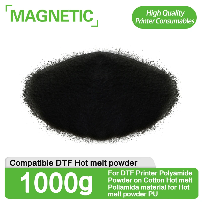 

1000g Top NEW BLACK For DTF Printer Polyamide Powder on Cotton Hot melt Poliamida material for Hot melt powder PU for PET film