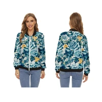 spring summer women jackets print ladies coats zipper long sleeve streetwear new fashion casual female outwear