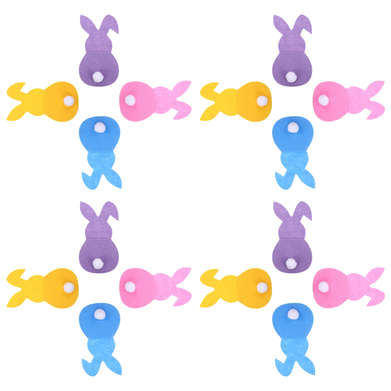 

Easter Bunny Pouches Fork Cutlery Themed Tableware Decorations Egg Swirl Napkin Rings Plates Basket Footprints Kit Cover