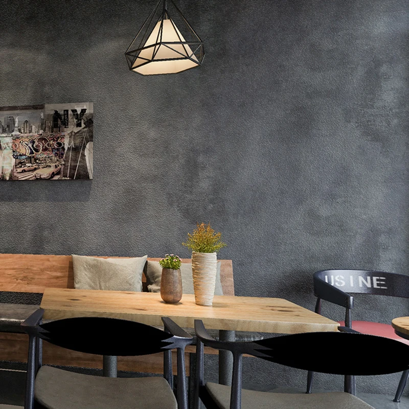 

Retro Plain Grey Cement PVC Wallpaper For Walls Bedroom Living Room Bar Cafe Restaurant Shop Concrete Background Wall Paper Roll