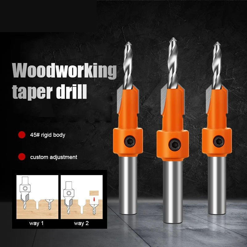 

8mm Shank HSS Woodworking Countersink Router Bit Set Screw Extractor Demolition for Wood Milling Cutter