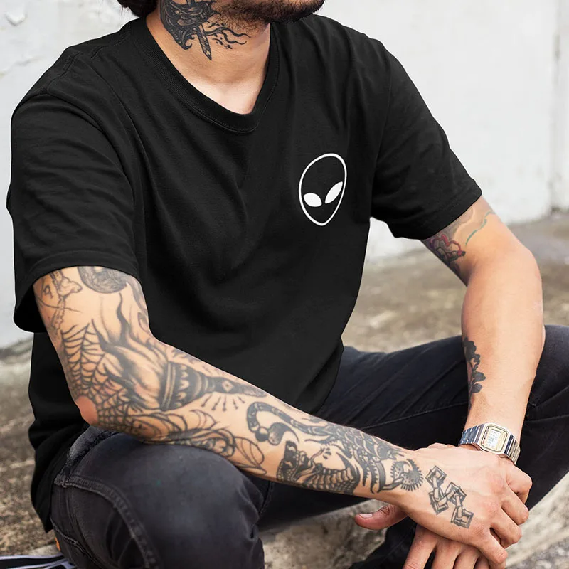

Alien T Shirt Logo Men Women 100% Cotton US Size Tshirt Gifts Summer Male Tops Tee