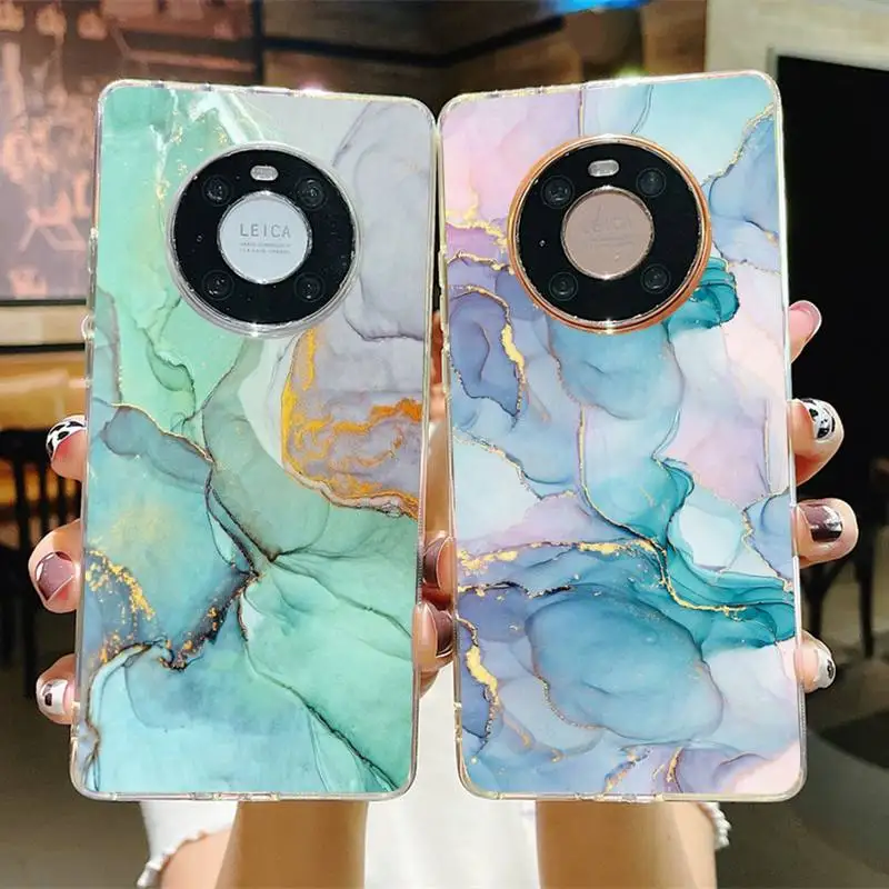 

Marble Art Fashion Phone Case for Samsung S21 A10 for Redmi Note 7 9 for Huawei P30Pro Honor 8X 10i cover