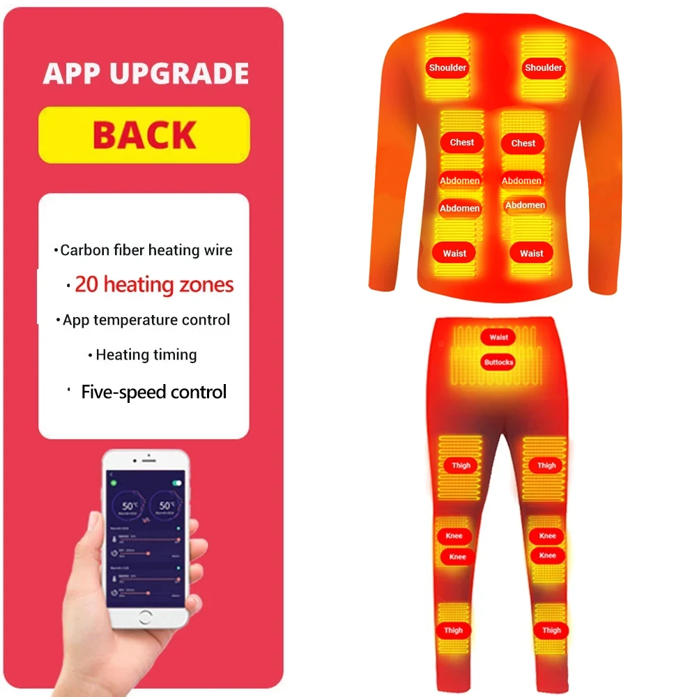 

Термальные топы на флисовой подкладке с электрическим подогревом, брюки, нижнее белье с подогревом, приложение для смартфона, контроль температуры, мотоциклетная куртка, костюм