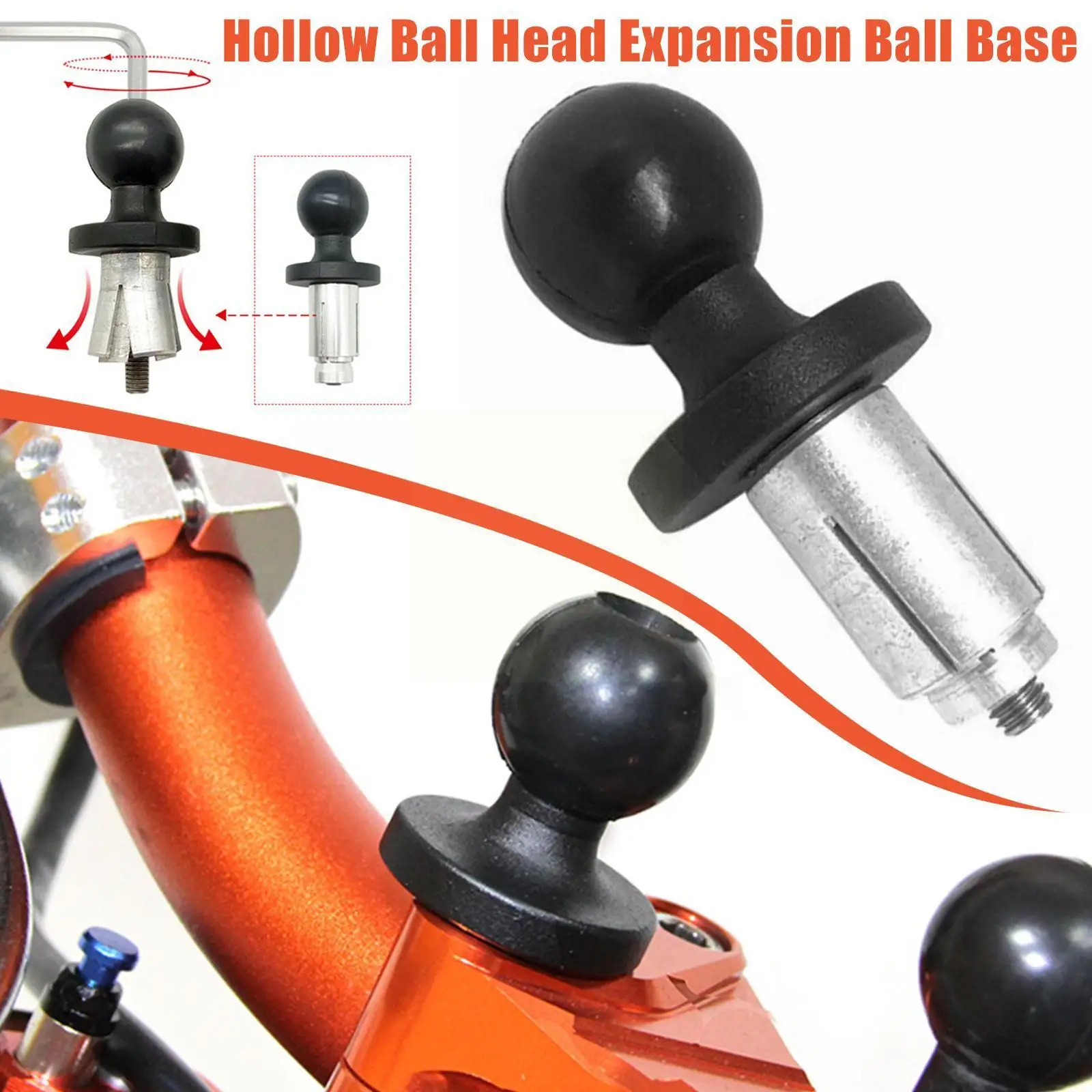 

Motorcycle Front Fork Stem Base Bracket Ball Head For Motorbike Bicycles Scooters Gopro Sports Camera Ball Mount Adapter V4C1