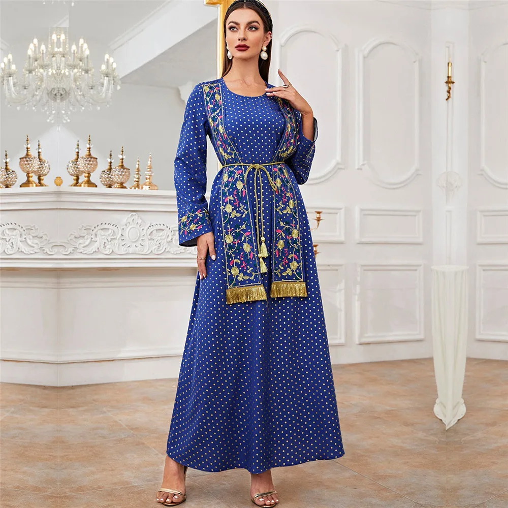 

Tassel Abaya Women Muslim Maxi Dress Ramadan Eid Abayas Dubai Turkey Kaftan Ethnic Embroidery Arabic Robe Islamic Caftan Gown