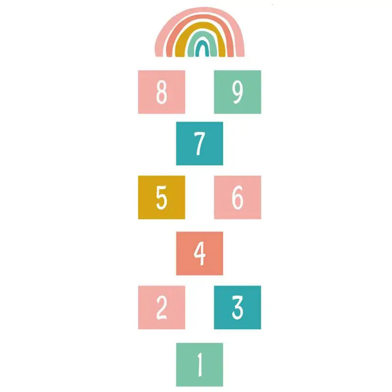 

2 вида красочных обоев с цифровыми цифрами, напольные наклейки для игры в скотч, коврик для детского сада, домашний декор, игра для взаимодействия с детьми, игрушка