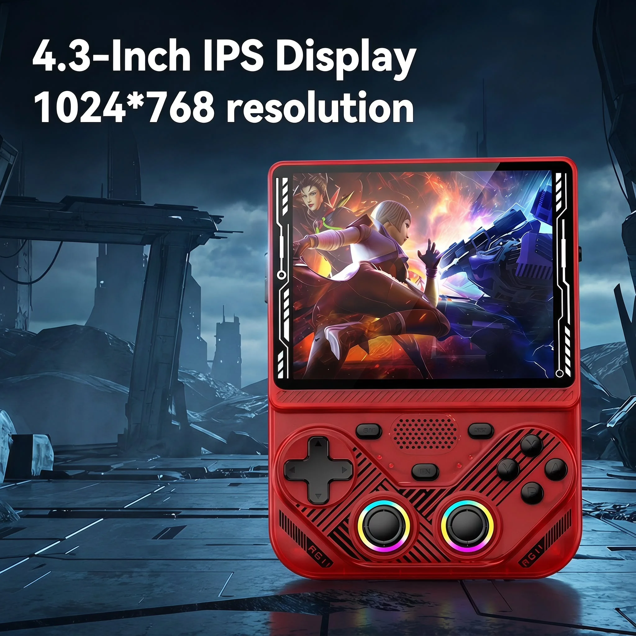 Фото Портативная игровая консоль AISLPC RG43V PRO с двумя системами, 4,3-дюймовым IPS-экраном, Wi-Fi 6, чипом RK3562, более 22000 игр, портативный карманный видеоплеер №2