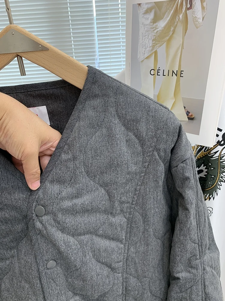 Стеганая клетчатая винтажная верхняя одежда в стиле ретро осенне-зимняя