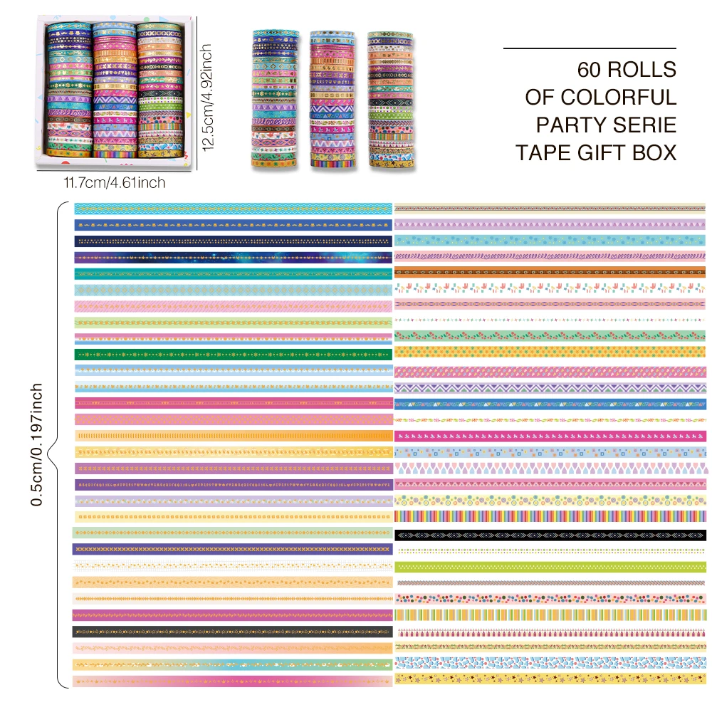 

Набор декоративной ленты ретро стиль 60 рулонов