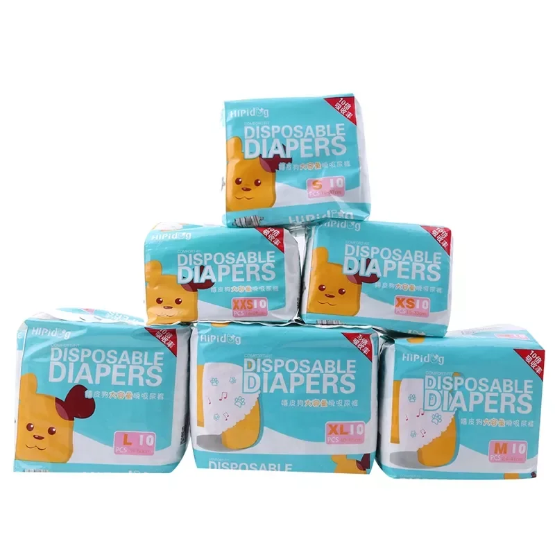

2022NEW 10PCS/Bag Dog Diapers Diaper For Dogs Pet Female Dog Disposable Leakproof Nappies Puppy Super Absorption Physiological P