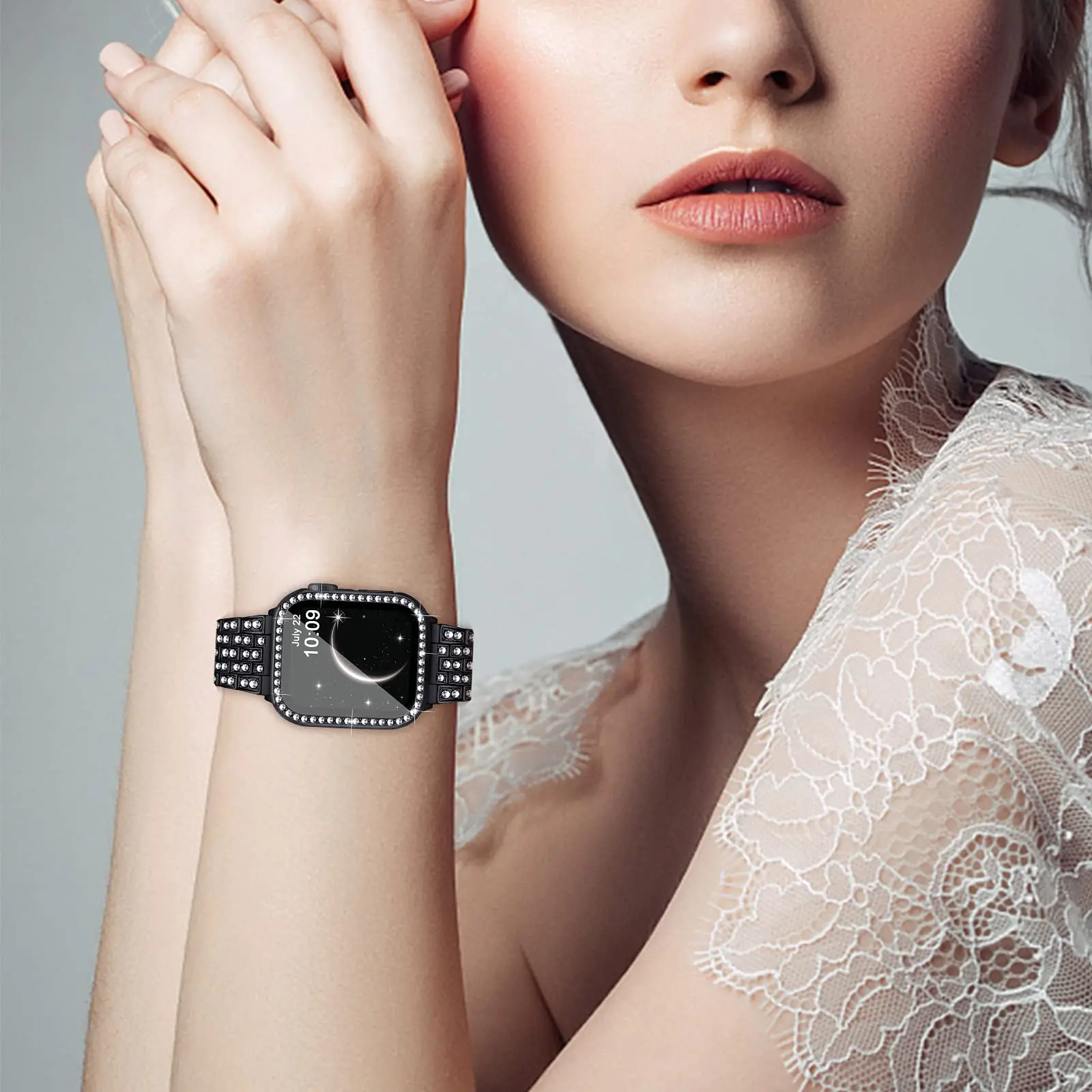 High texture Metal strap for Apple watch band bling bracelet chain for iwatch38MM40MM42MM44MM diamond strap for iwatch654321