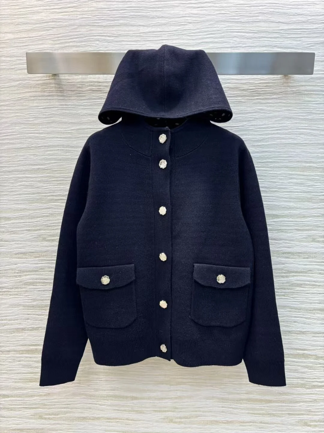 Высококачественный свободный повседневный вязаный кардиган с капюшоном по