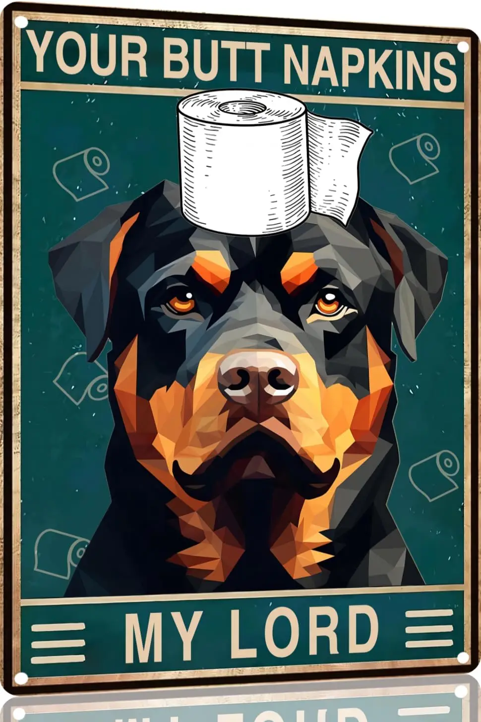 Ротвелер 12x8 n Metl Sgn Bthroom Wll Decor - Your Butt Npkns My Lord Vntge для спальни Tolet или Broom P