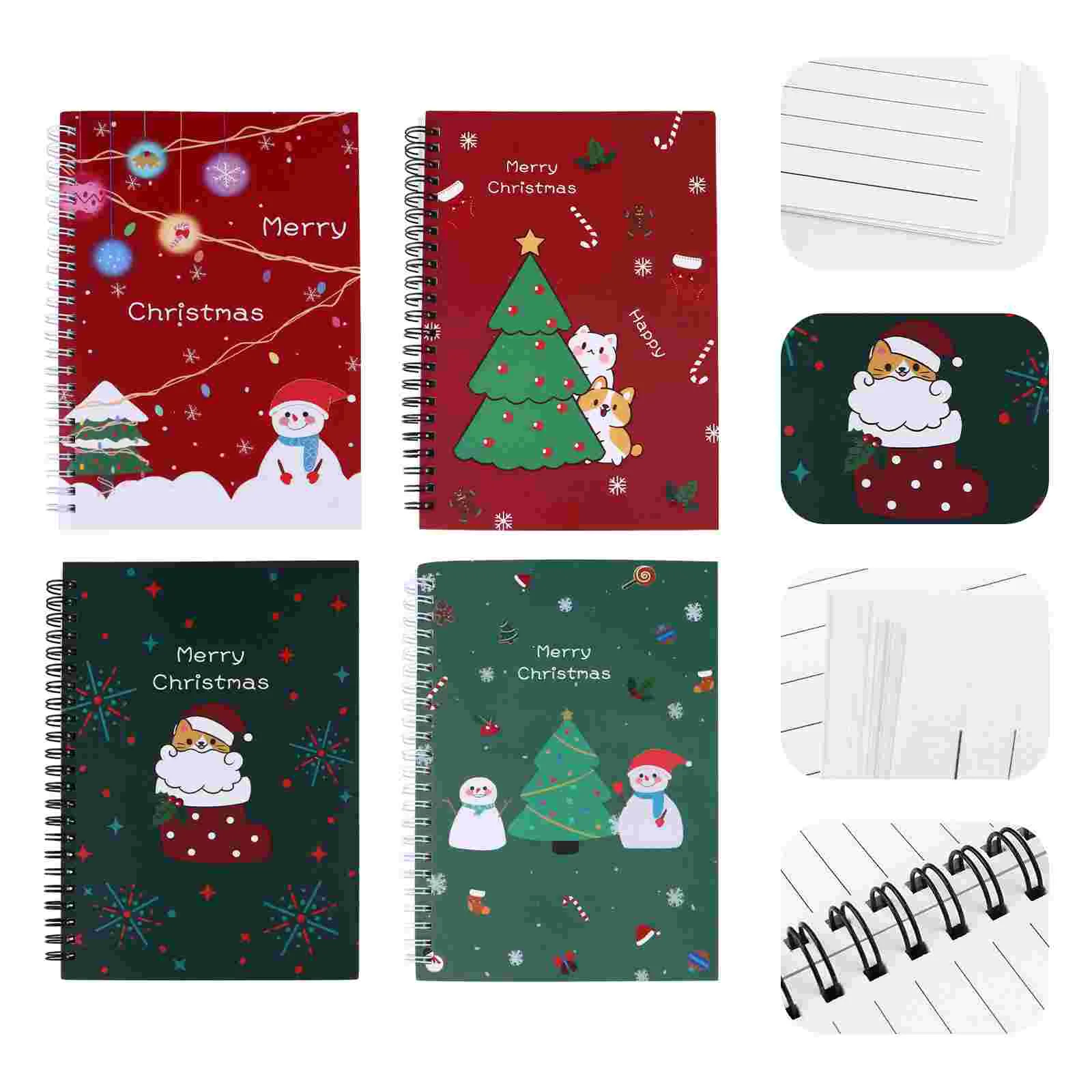 

4pcs Christmas Coil Notebook Practical Fashion Stylish Student Coil Notebook