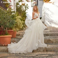 elegant sweetheart a line wedding dresses 2022 for women bride dress lace appliques backless tiered bridal gown vestido de novia