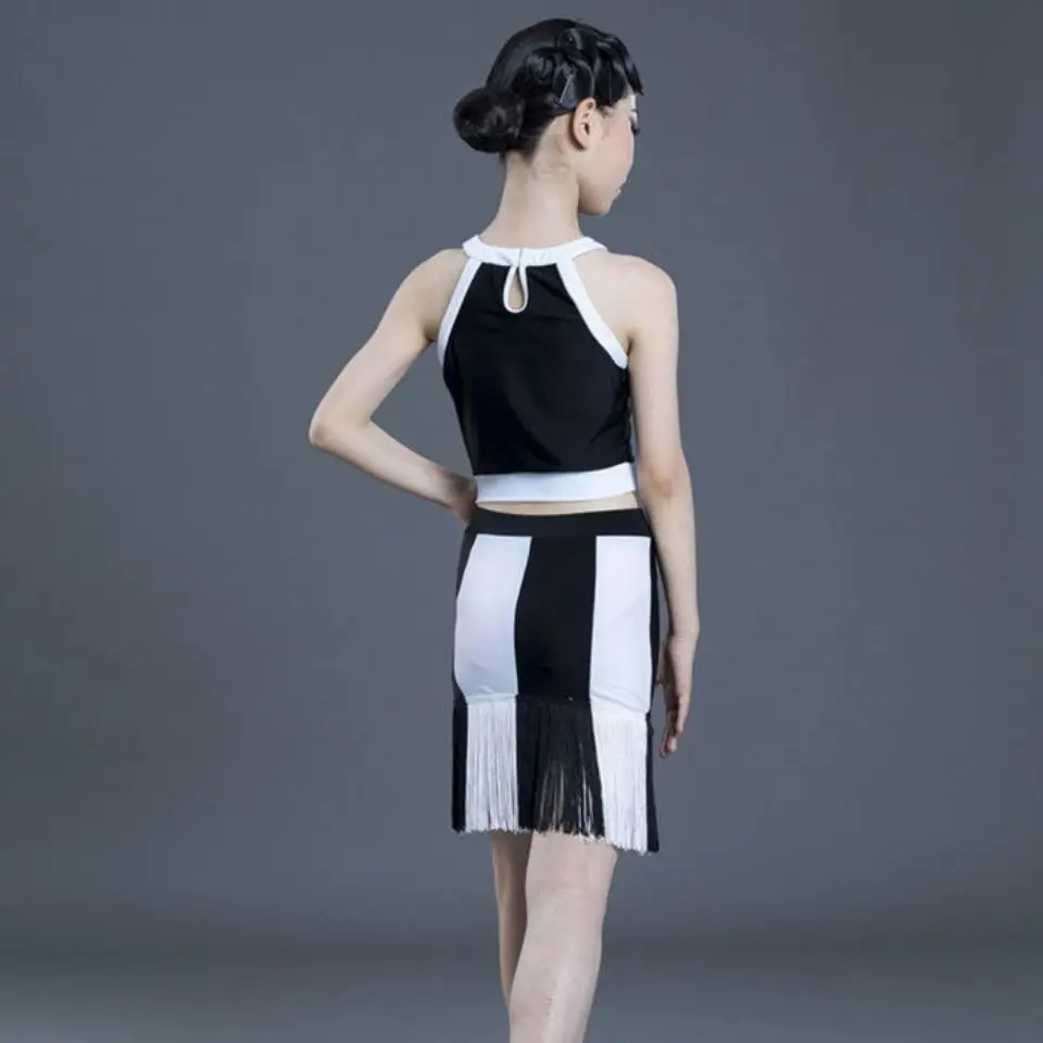 Одежда для латиноамериканских танцев девочек летняя профессиональная одежда