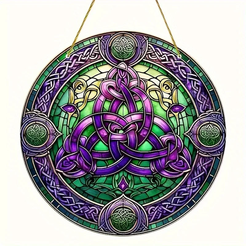 

Ловец солнца с кельтским узлом — декор окна в стиле витража для дома и сада, идеально подходит для подарков на Рождество и новоселье