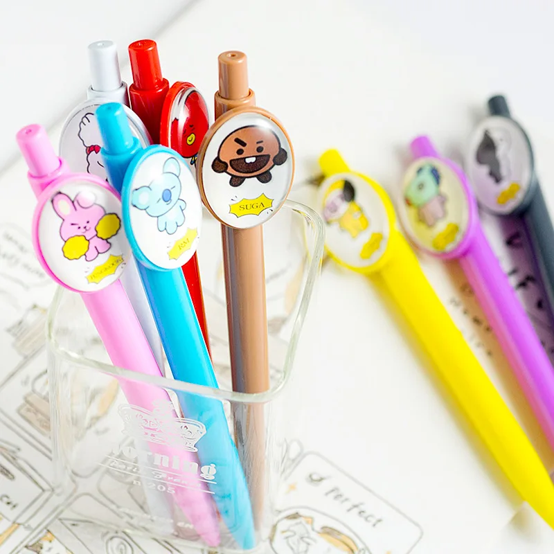 

2Pcs Btas21-0.5Mm Anime Star Gel Pen Kawaii Tata Rj Cooky Koya Press Pens Neutral Pen Signature Pen School Writing Supplies Gift