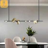 minimalist restaurant long pole pendant lights for kitchen dining room gold black led suspension lamp art bar table spotlight