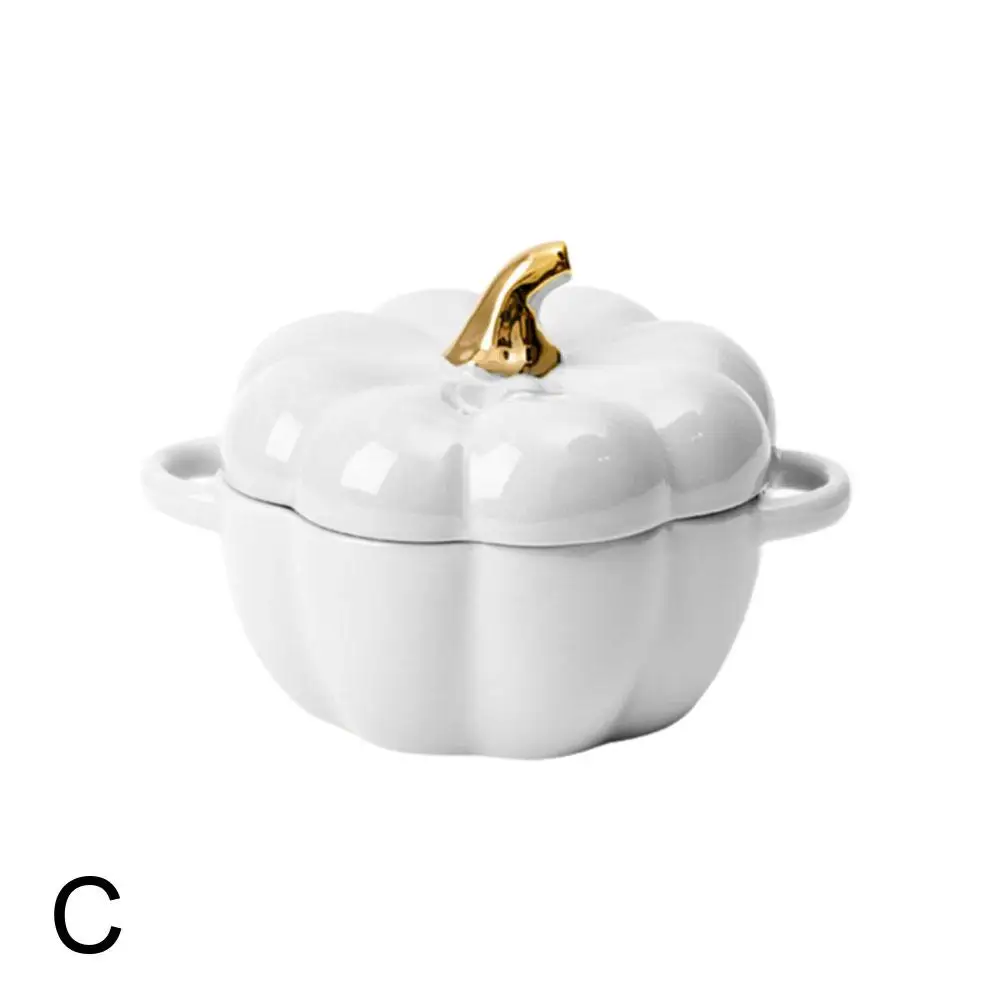 Милая чашка для тушения с тыквой и крышкой керамическая миска лапши десерта