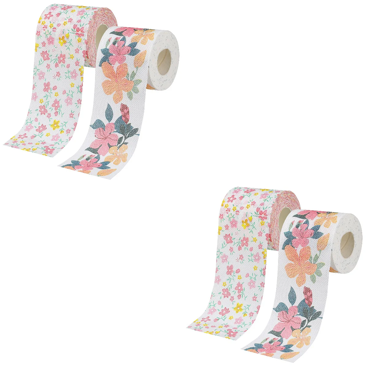 

4 рулона туалетной бумаги с цветочным принтом, декоративные салфетки для туалета с цветочным узором для дома, офиса, путешествий