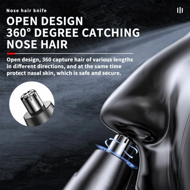 Перезаряжаемый триммер для носа и ушей Kemei 5 в 1 бороды мужской бровей машинка