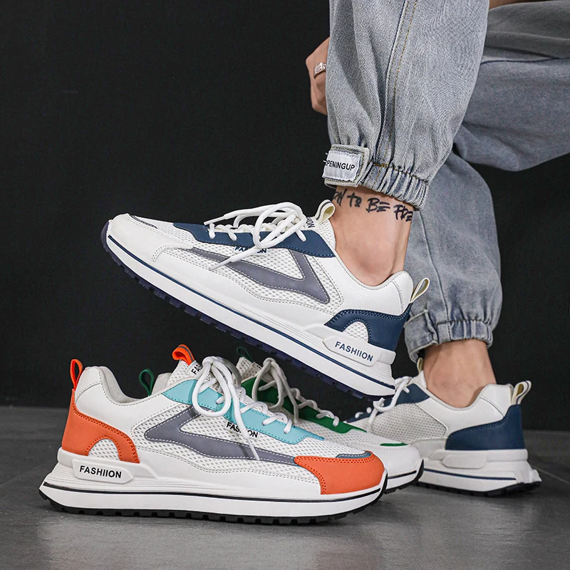 Mens Running Shoes Breathable Comfortable Sneakers Men Tennis Trainers Lightweight Casual Sports Shoes Male Lace-up Anti-slip