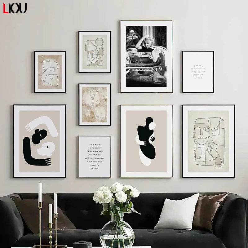 Плакат с розовыми пионами Романтический Модный Настенный декор для комнаты