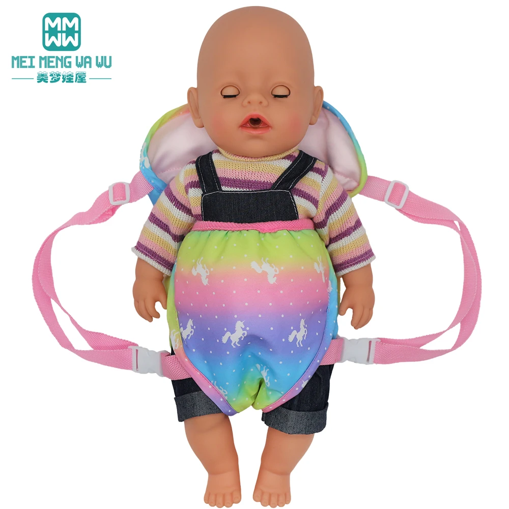 Doll Accessories for 15-17 Inch Newborn Doll Backpacks Safety Seats Towel Blankets Toys Diapers Baby Panty Bags Sleeping Bags