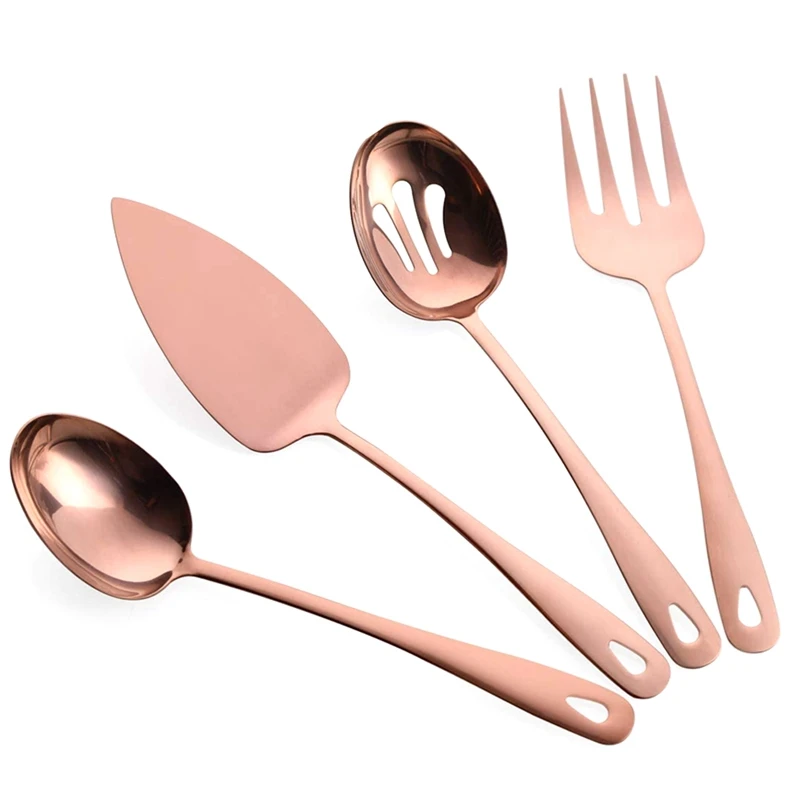

Hot Rose Gold Stainless Steel Cutlery Set,Hostess Serving Tableware ,4 Pieces