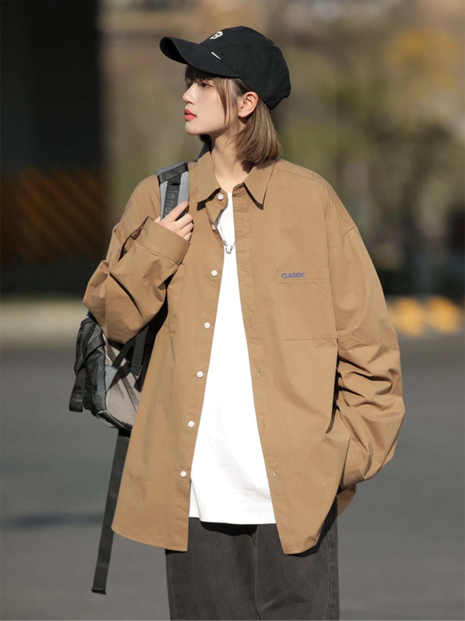 Senma's Minette белая рубашка из чистого хлопка с длинными рукавами мужская и женская