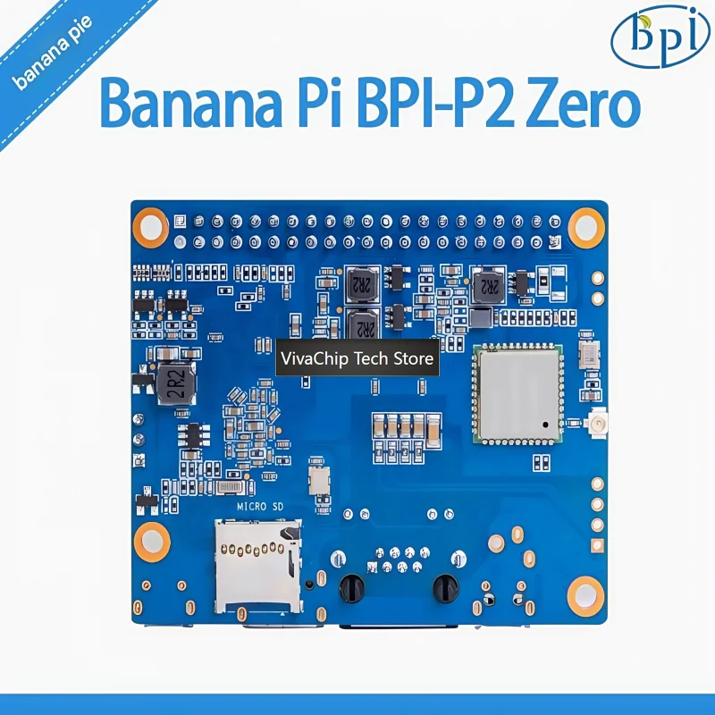 Фото Плата для разработки IoT VivaChip TechBanana Pi BPI-P2 Zero на базе чипа Allwinner H3, с поддержкой PoE и сетевого питания, 512 МБ №4