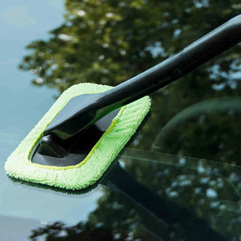 

1Pc Soft Microfiber Windshield Easy Clean Car Wiper Cleaner Dust Removal Glass Window Long Handle Tool Brush Convenience To Use