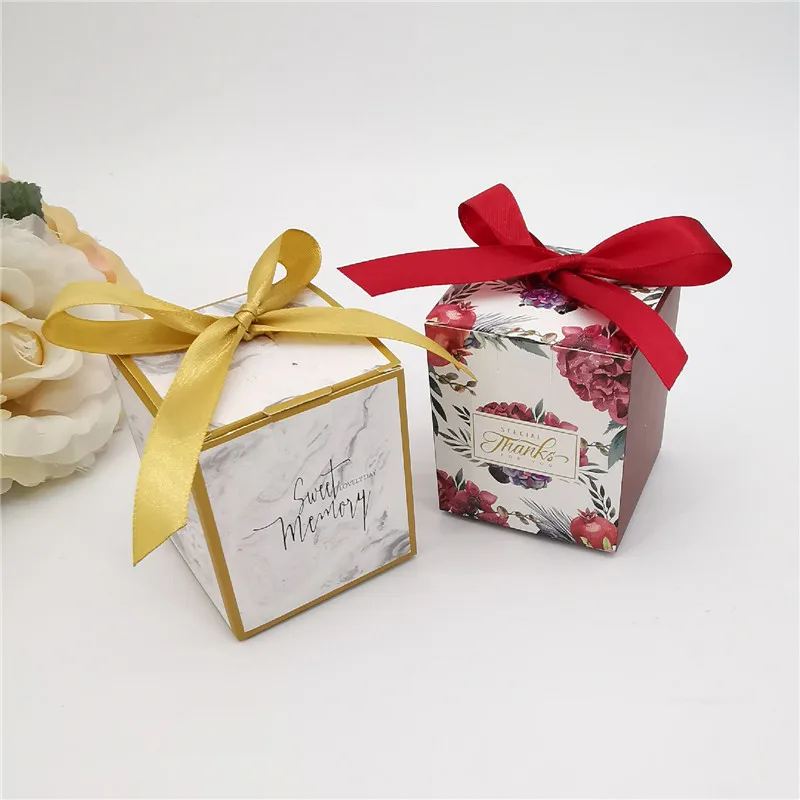 

100/50/5pcs Chocolate Candy Dragee Box Wedding Favors and Gift Boxes for Wedding Decoration Baby Shower Gift Bags Party Supplies