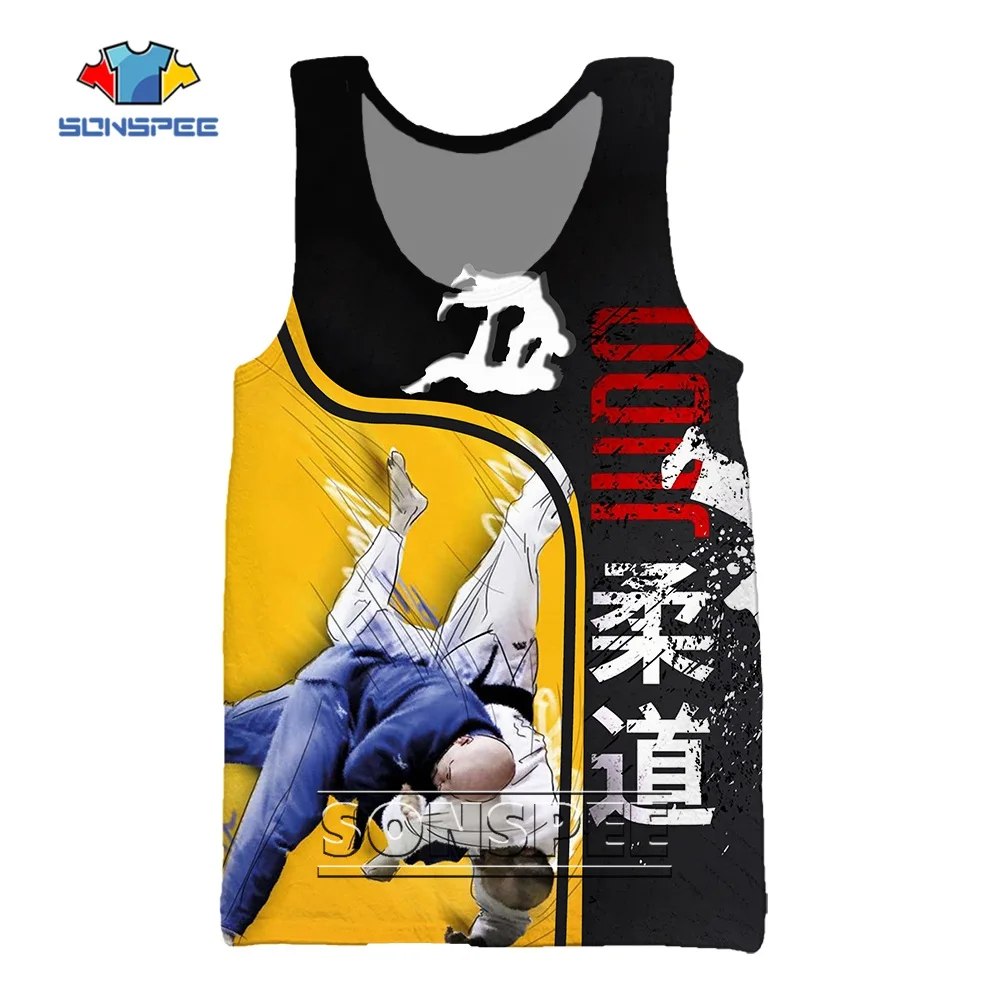 

SONSPEE Indoor Taekwondo Karate Judo Master 3D Print Men's Tank Topss Women Vest Summer Casual Personality Trend Gym Fitness Top