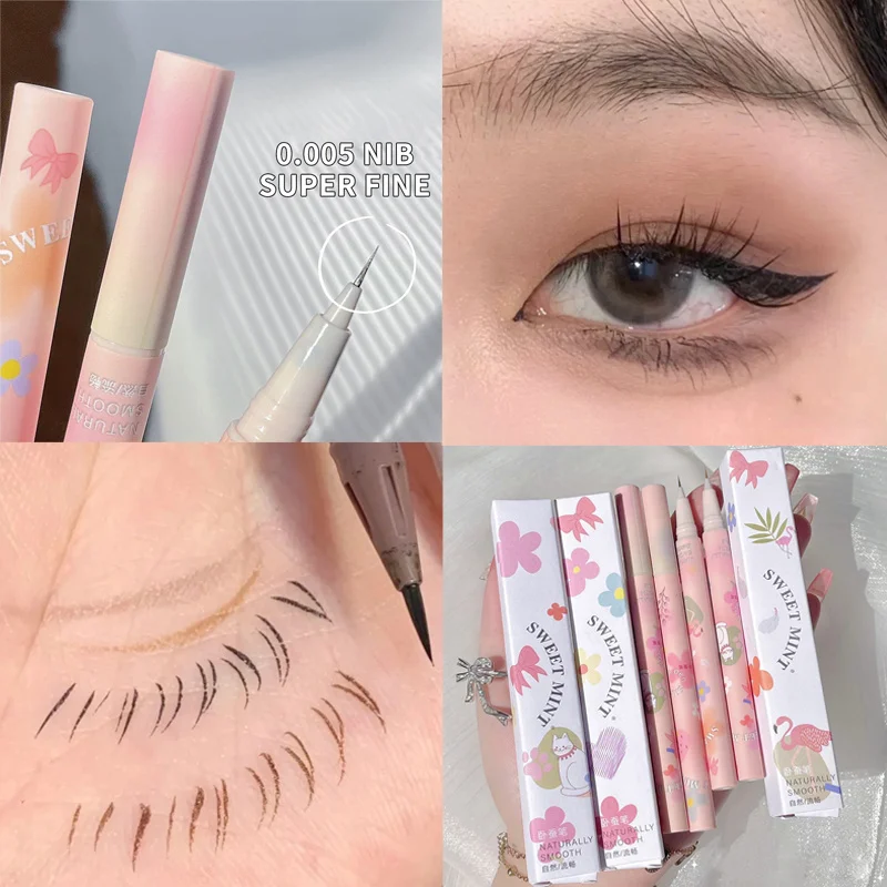 

Waterproof Eyeliner Pen Ultra-fine Quickly Drying Black Brown Color Lasting Natural Lying Silkworm Pencil Eyes Makeup Cosmetic