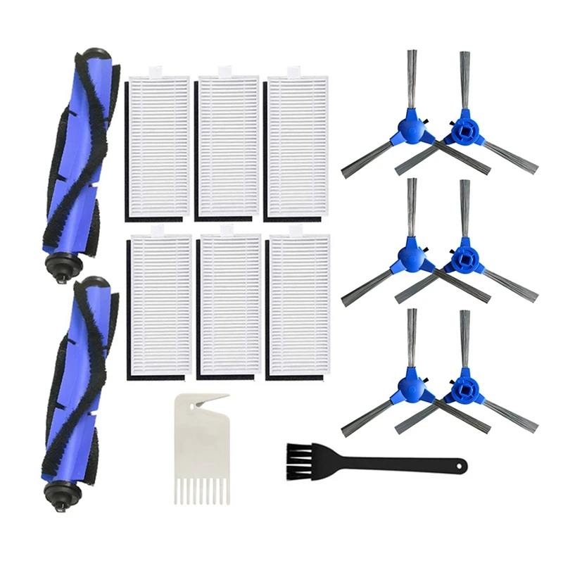 

2 Set Filter Roller Side Brush For Anker Eufy Robovac 11S 30 30C 15C 12 25C 35C Robot Vacuum Cleaner Replacement