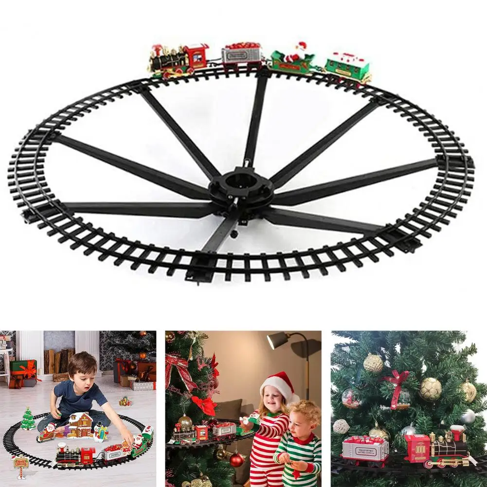 

1 Set Christmas Railcar Multifunctional Lightweight Cartoon Battery-powered Model Train Set Christmas Train Toys for Gift