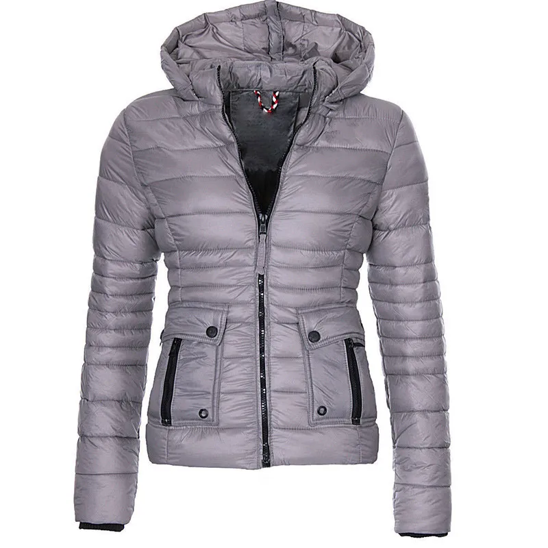2022 New Women's Cotton Top Coat Jacket, Fashion Slim Light Cotton Clothes Autumn and Winter Warm Hooded Jacket Parkas
