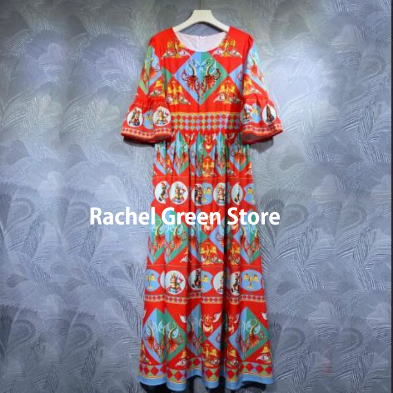 

High End new style 2022 Fashion dress for women Luxury Designer Vintage ETHNIC Print BOHO short sleeve Dresses clothing women