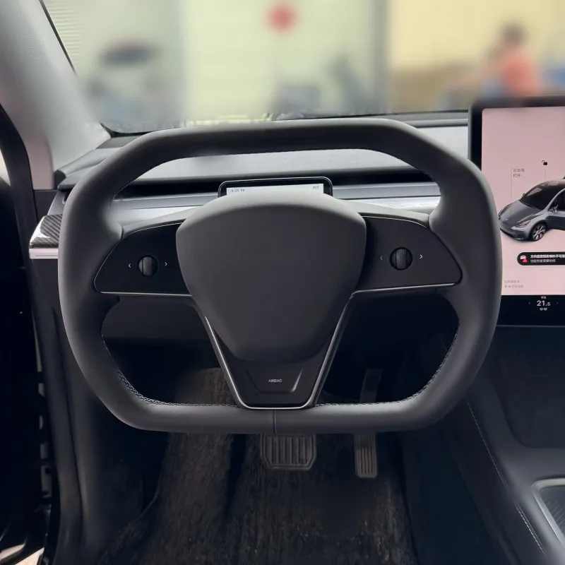 Рулевое колесо с ямочной ручкой в стиле киберпак для модели Tesla 3/Y 377 мм