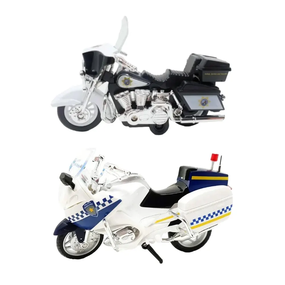 PLAYJOCS GT-3989 Motorcycle Municipal POLICE 17.2x10x7cm + PLAYJOCS American GT-3912 18x7x8cm Police Motorcycle, 2 Unidades