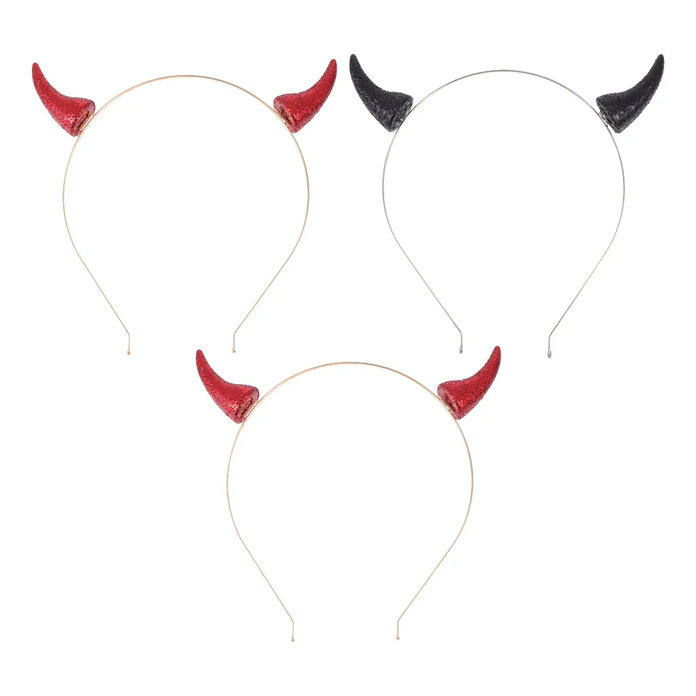 

Halloween Headband Costume Hair Headwear Cosplay Headbands Horn Horns Hoop Props Hoops Evil Party Shining Shiny Hairband Fillers