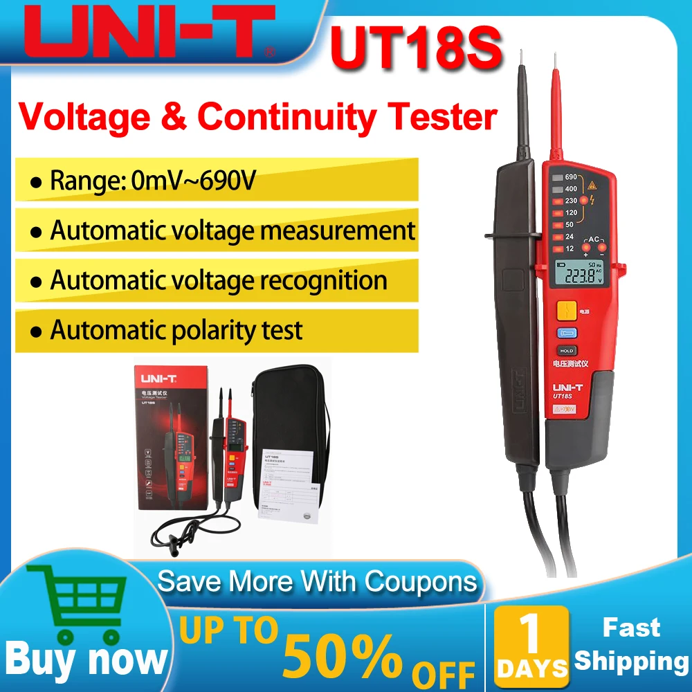 UNI-T UT18S тестер напряжения зонд индикатор метр 3-фазный детектор непрерывности