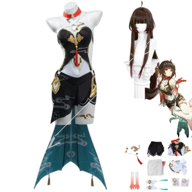 Костюм для косплея игры Honkai: Star Rail Lingsha комбинезоны Xianzhou Luofu платье модная форма